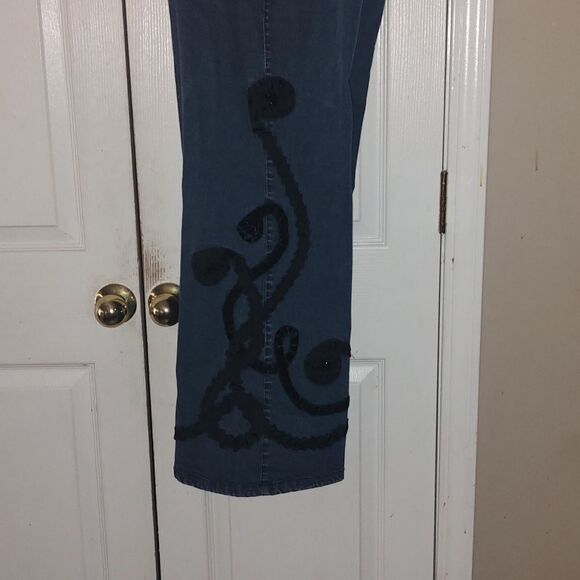 Pamela McCoy Collection stretch side embellished bell bottom jeans Sz 3X - Picture 5 of 6